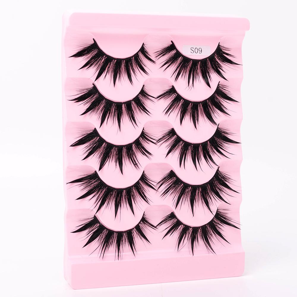 

НОВЫЕ 5 пар натуральных 3D драматических волшебных пучков ресниц Manga Lashes Fake Eyelashs Wet Look Cosplay Lasties