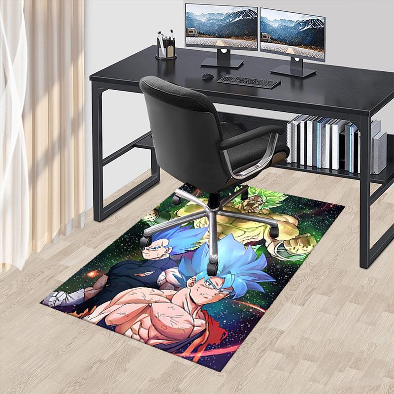 

1pc Dragon Ball Super Saiyan Broly Vegeta Goku Chair Mat - Anime Cartoon Design Office Desk Pad, Non-Slip Carpet for Home Decor, Suitable for All Seas 60cm by 90cm