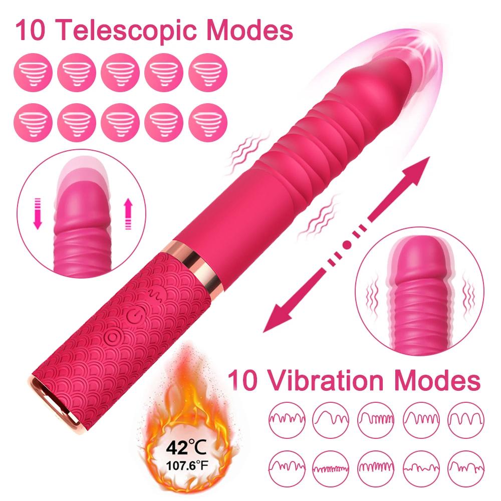 Automatyczna maszyna teleskopowy królik wibrator Dildo kobiece zabawki erotyczne kobiety masturbacja pochwy Penis G Spot stymulator łechtaczki masażer dorośli