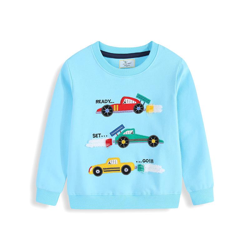2026 Boys' Embroidered Long Sleeve Sweatshirt - Autumn and Spring Collection