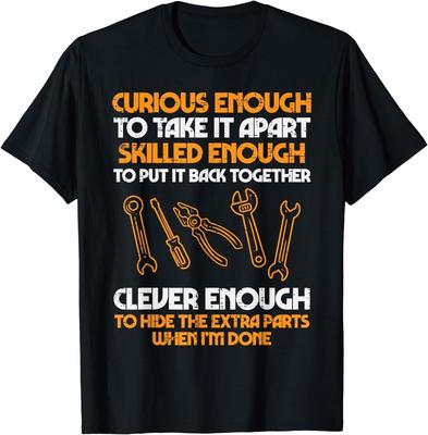 Curioso Como Para Desarmarlo Coche Auto Garaje Mecánico Regalo para Hombres Camiseta Unisex