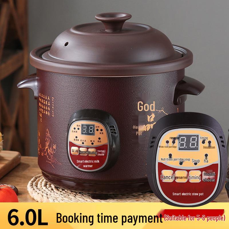 Vollautomatischer elektrischer Schongarer: Keramik-Suppentopf für Brei und multifunktionales Gesundheitskochen.