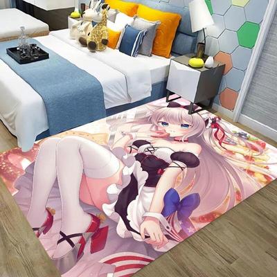 Pink Girl Room Rug Carpet for Living Room Anime Cartoon Rug Gamer Teen Room Bedside Lounge Rug Kawaii Fluffy Hallway Floor Mats