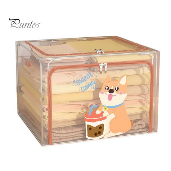 

Большая коробка для хранения с ручкой, прозрачный дизайн, застежка-молния, многофункциональная сумка для хранения домашних одеял, органайзер для одежды L