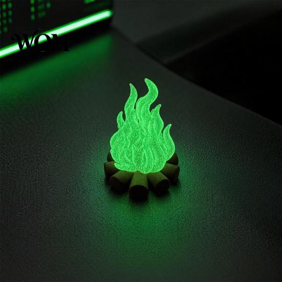 Exquisite Hand Carved Ornaments 3D Printed Glow in The Dark Campfire Ornament, Centerpiece, Firewood Lamp, Versatile Tabletop Ornament Decor Creative