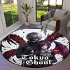 Tokyo Ghoul Runder Teppich Teppich für Wohnzimmer Schlafzimmer Sofa Spielzimmer Dekor Rutschfeste Bodenmatte