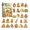 Advent Calendar Dog Calendars 2026, 24 Days Christmas Countdown with 2D Acrylic Cute Theme Decor Ornament, Collectible Animal Figures for Holiday Tree