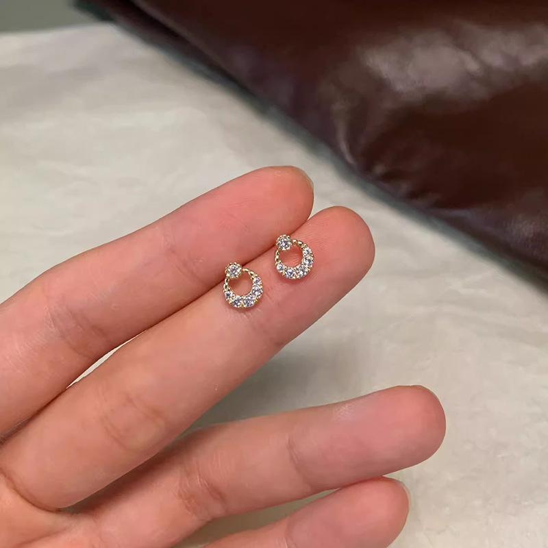 

Элегантные серьги-пусеты с цирконами и бриллиантами, минималистичные роскошные украшения, сверкающий подарок для женщин, девушек 1pair