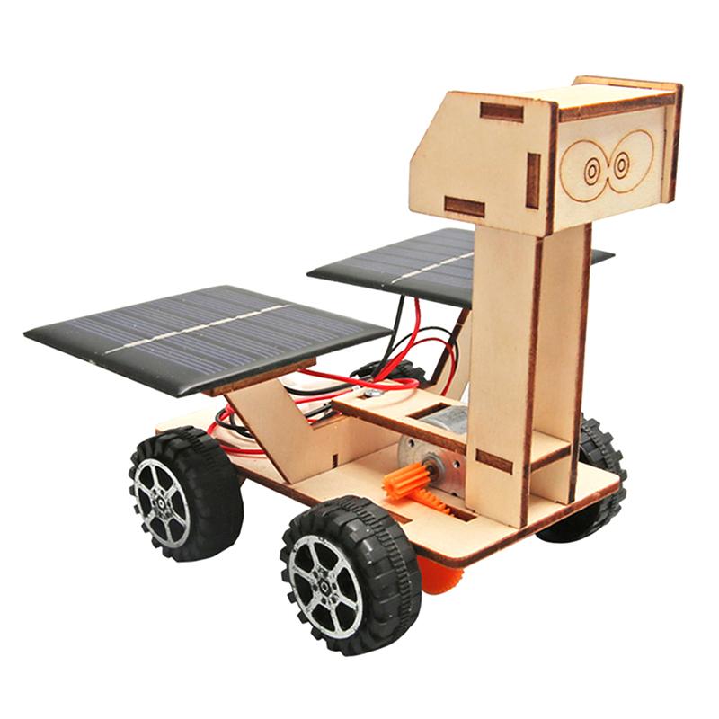 Creative DIY Handmade Solar Powered Mars Rover Model Toy Children's Wooden Teaching Tool Technology Small Maker Puzzle Toy
