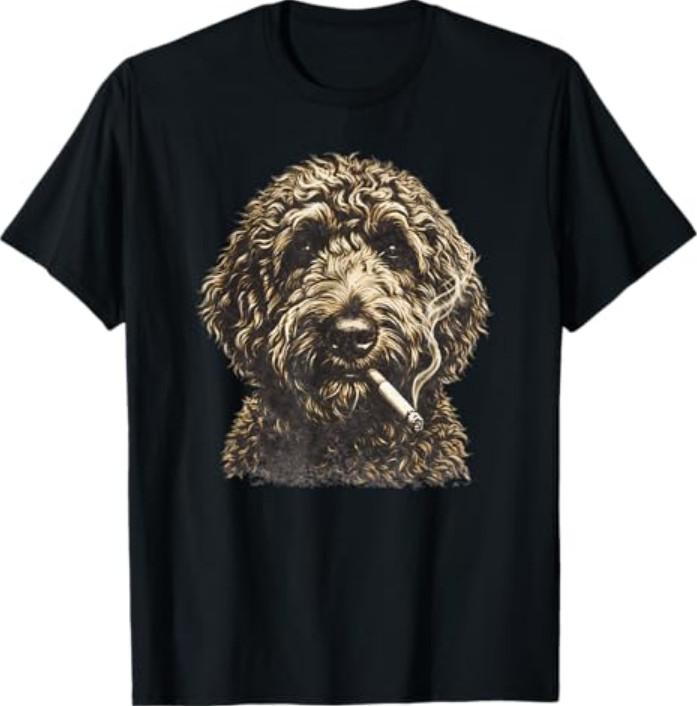 Smoking Goldendoodle Meme Funny Dog T-Shirt