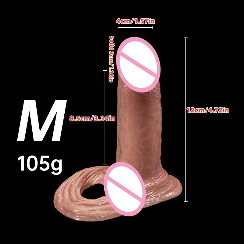S M L Flüssigsilikon Penis Hülle Hohl Falsche Vergrößerungshülle Männer Sexspielzeug Verzögerung Ejakulation Verstärker Lustprodukt