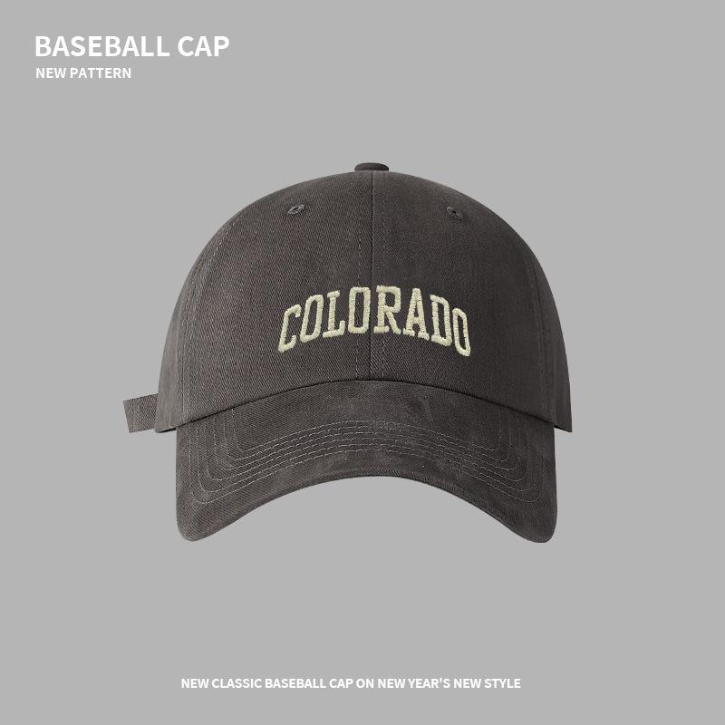 

High quality polished soft top baseball cap men s letter embroidery tide big head circumference showing face small versatile cap women One Size