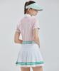 CHUCUCHU Line Back Mesh Collar Short Sleeve Top (Pink) Cbfss-Ts006W