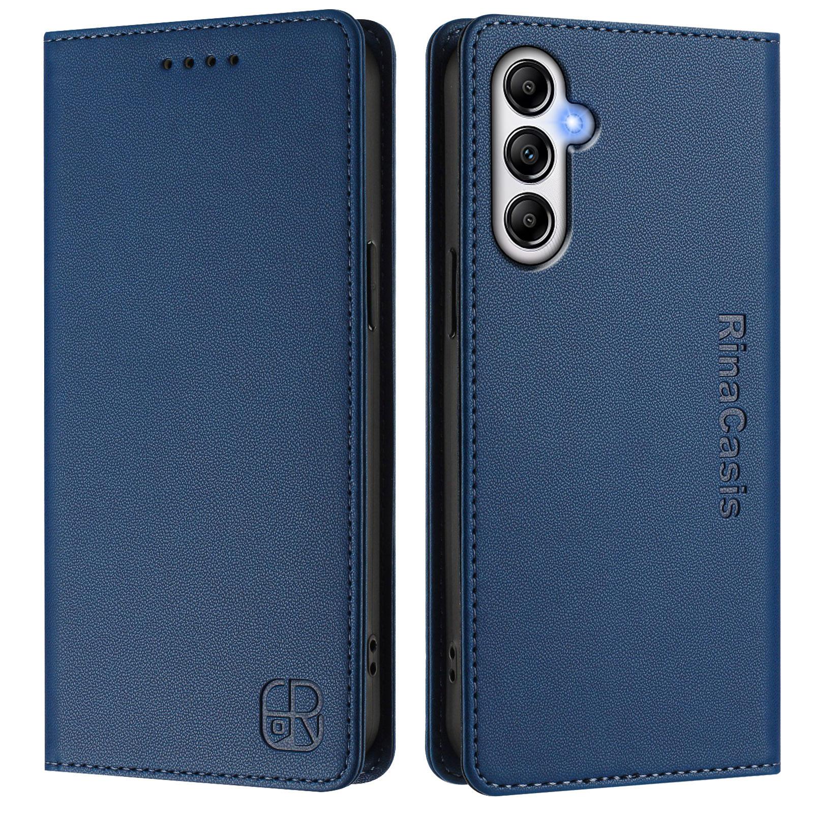 

For Samsung Galaxy A54 5G Leather Case RINACASIS RC01 Phone Cover with RFID Blocking Wallet Stand Dark Blue