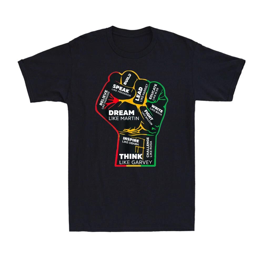 Inspiring Black Leaders Power Fist Hand Black History Month Men's T-Shirt