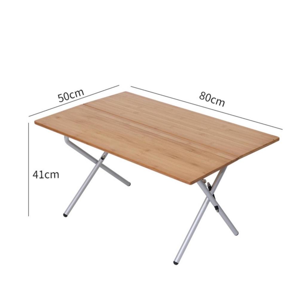Bamboo Folding Table Easy to Clean Portable Camping Single-Second Fold