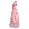 Fashion Women Casual Sexy Strawberry Sweet Mesh Yarn V-Neck Pleated Long Skirt