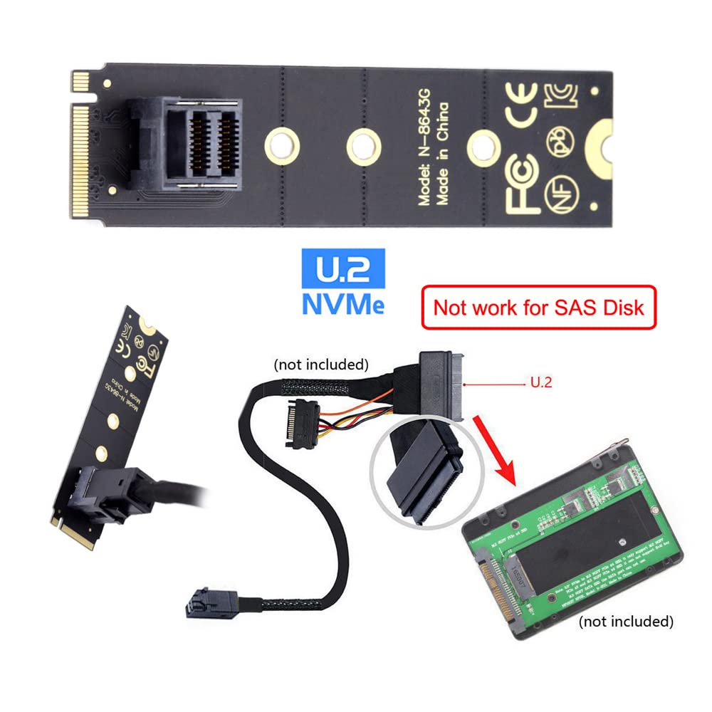 NFHK 22x80mm Kit NVME SSD Adapter for Motherboard SSD 750 P3600 P3700 Mini SAS HD U.2 SFF-8639 PCIe4.0 M.2 SFF-8643