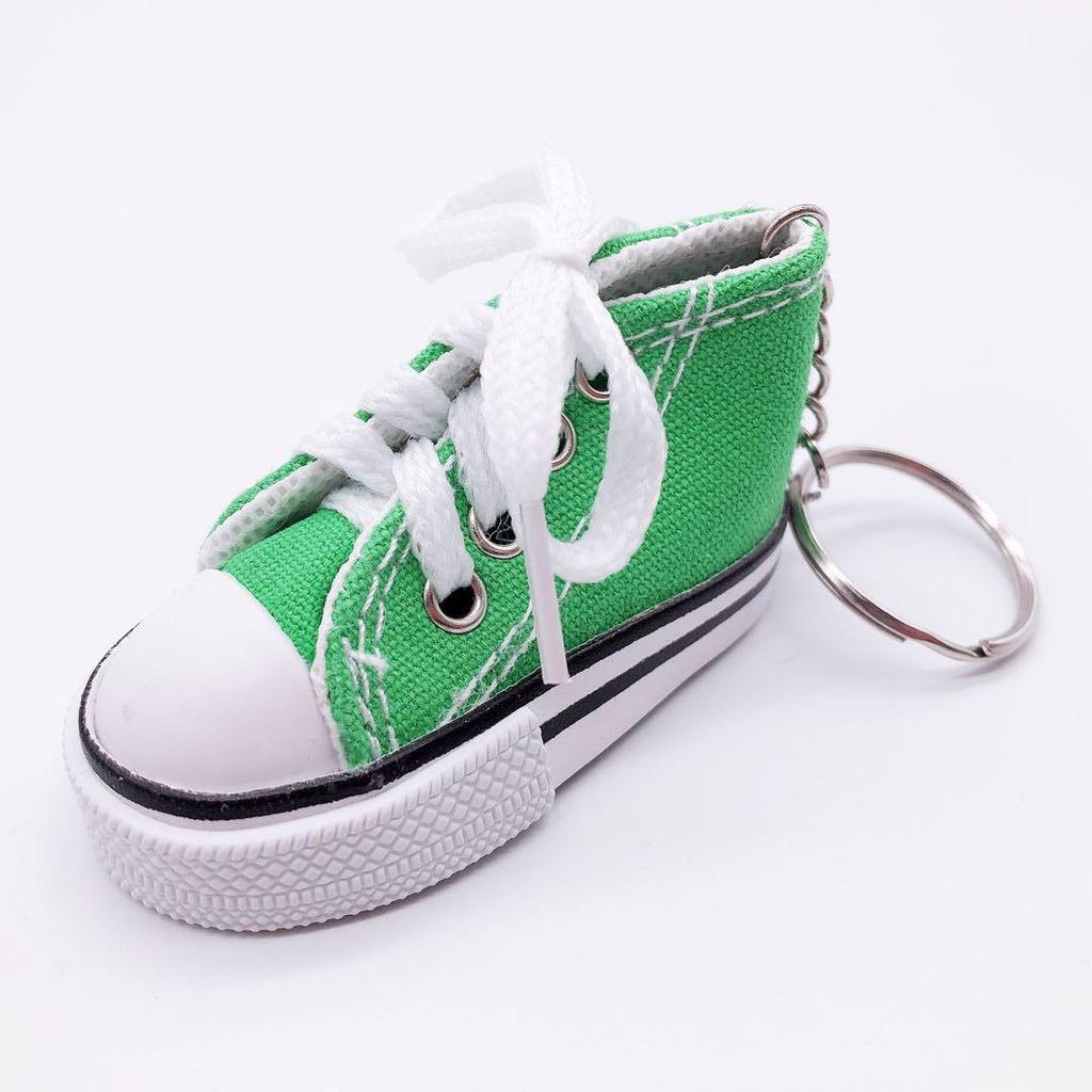 Mini Canvas Shoe Keychain: Fashionable Pendant & Motorcycle Kickstand