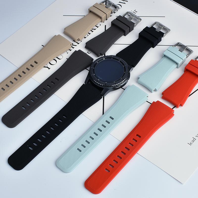 20mm/22mm Watch Strap for Samsung Galaxy Watch 4 6 Classic/5/5 Pro/46mm/3/active 2/s3/s2 Silicone Bracelet Galaxy Watch 4 Strap