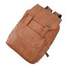 Men Backpack Vintage Style Soft PU Leather Large Capacity Fashionable Shoulders Bag for Travel Business Light Brown