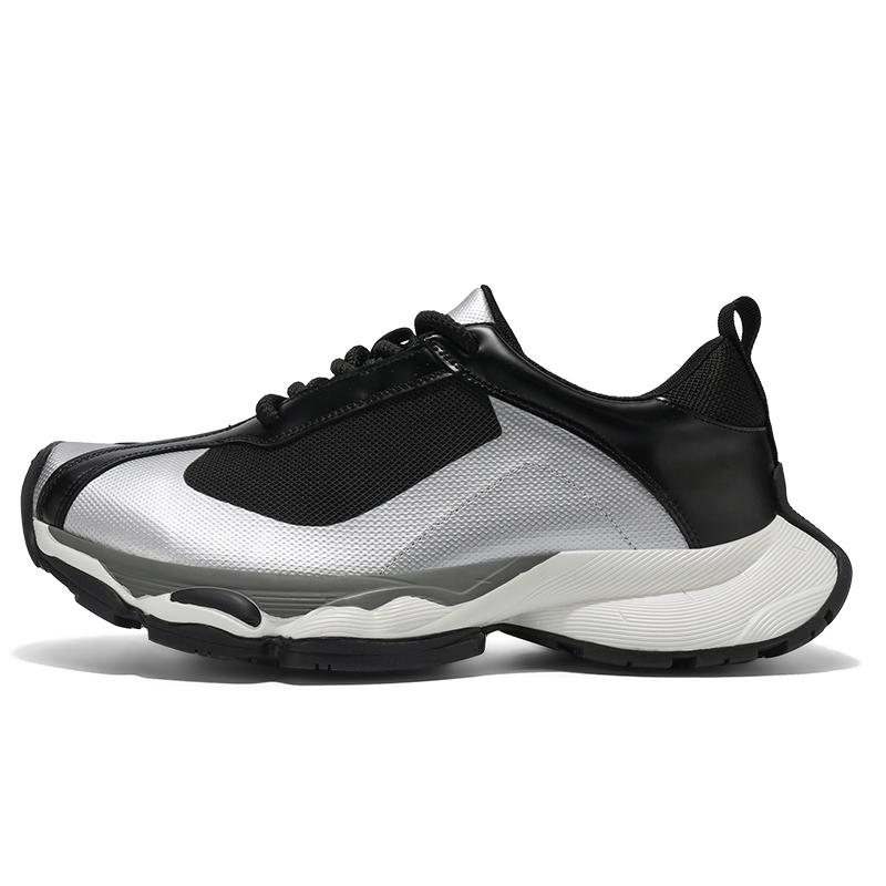 

Нишевый бренд Оригинальный дизайн Весна Новые Уличные Спортивные Кроссовки для Мужчин Черная Сетка Дышащие Туфли с Увеличением Роста 44