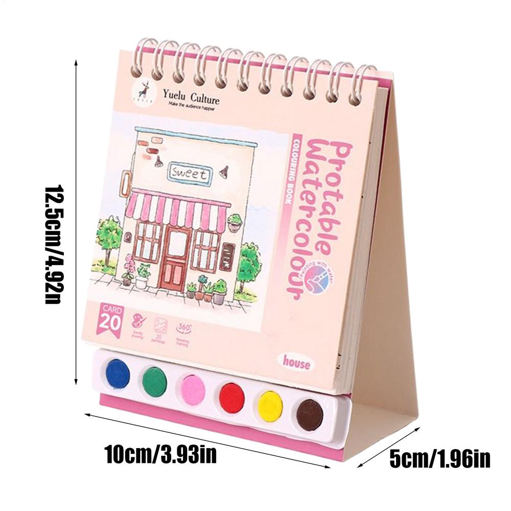 Coloring Book 20 Pages Portable Watercolor Coloring Book Kindergarten Colored Graffiti Enlightenment Note Picture Book