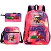 Cartoon abstract Shanhaijing primary school students and teenagers backpack schoolbag tongtongsahur three-piece set L