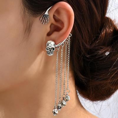 European & American Punk Rock Ghost Hand Skull Ear Cuff Earring