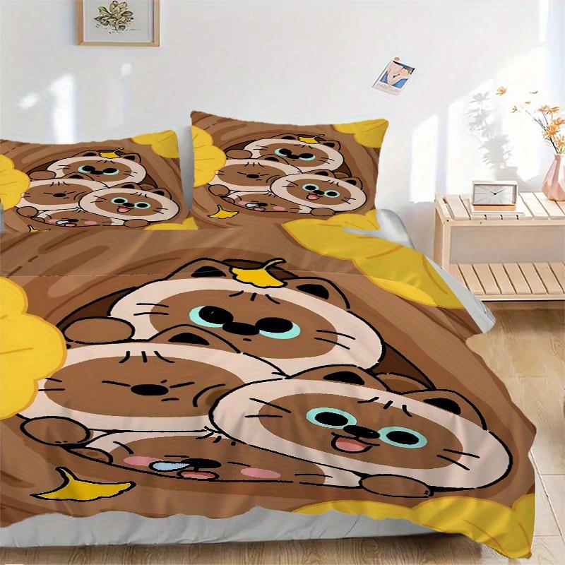 

3pcs Autumn Leaves Bedding Set, Suitable for Bedroom Decoration, (Includes 1 Duvet Cover And 2 Pillowcases, Quilt Not Included) yy250822185 135x200cm