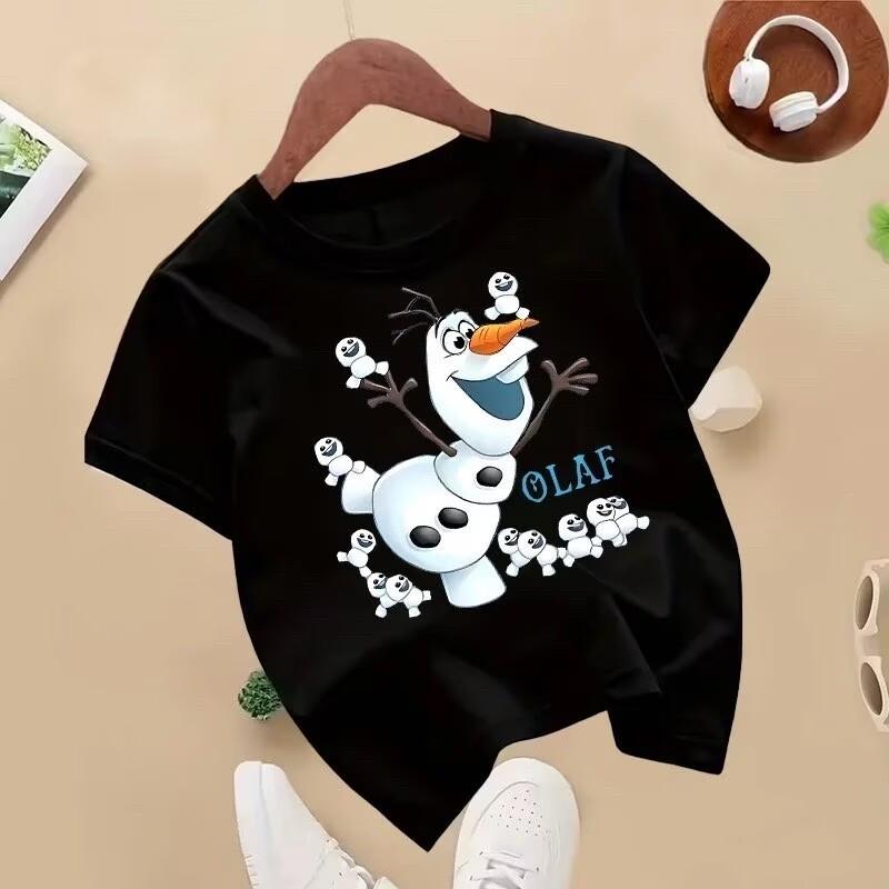 Children's Casual Short-sleeve 'Frozen' Design, Cute and Suitable for Daily and Outdoor Activities
