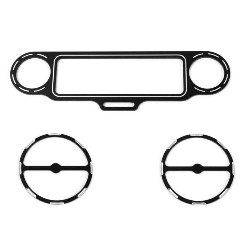3Pcs Front Fairing Stereo Speaker Grill Trim Ring for Harley Touring Glide Ultra Classic 1996-2013 Gauge Bezel Instrument Board