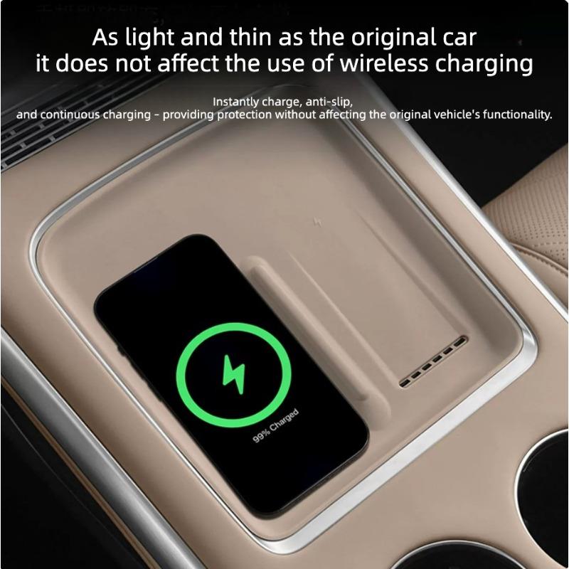 For XPENG G9 Center Console Wireless Charging & Cup Holder Silicone Pad, Non‑Slip Protective Mat Interior Tuning Accessories