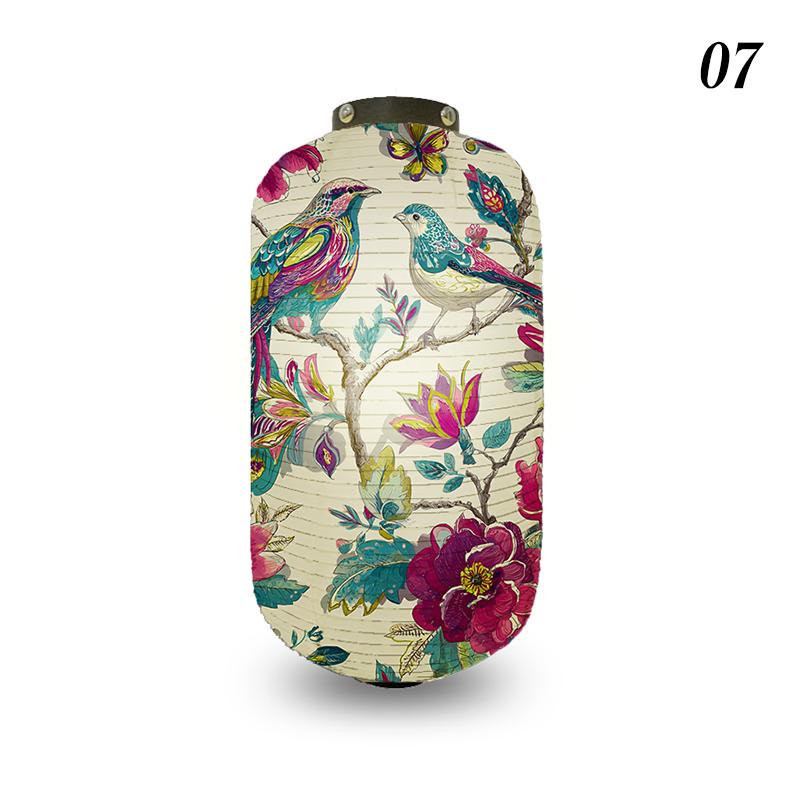 Japanese Style Cloth Lantern Retro Flower And Bird Art Pattern Lanterns Izakaya Sushi Shop Restaurant Holiday Party Decoration