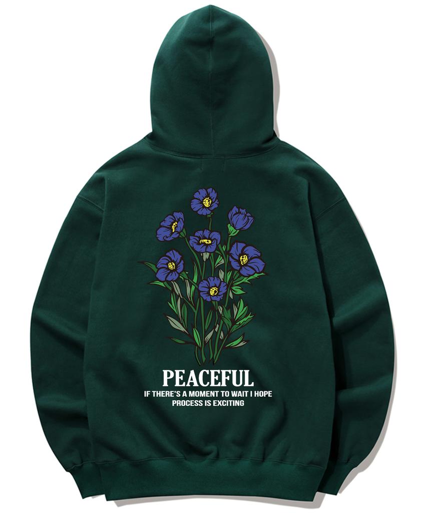 Blue Flower Bundle Graphic Hoodie - Green