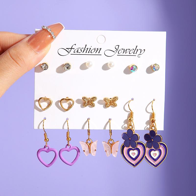 Trendy Colorful Earrings Set For Women Girls Green Resin Pearl Gold Color Metal Circle Dangle Earrings 2026 New Fashion