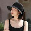 Korean Style Knitted Straw Hat for Women - Spring & Autumn Fashion, All-Match Sun Hat with Bow