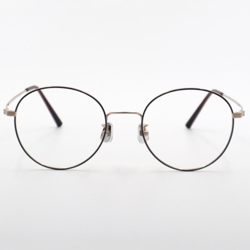 aloeyewear [ALO BASIC] AL8204 1414G Semi-Oversized Round Rose Gold Metal Glasses