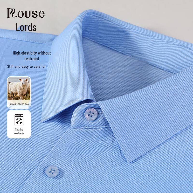 Luoz Men s Merino Wool Blend Casual Long-Sleeve Shirt 54