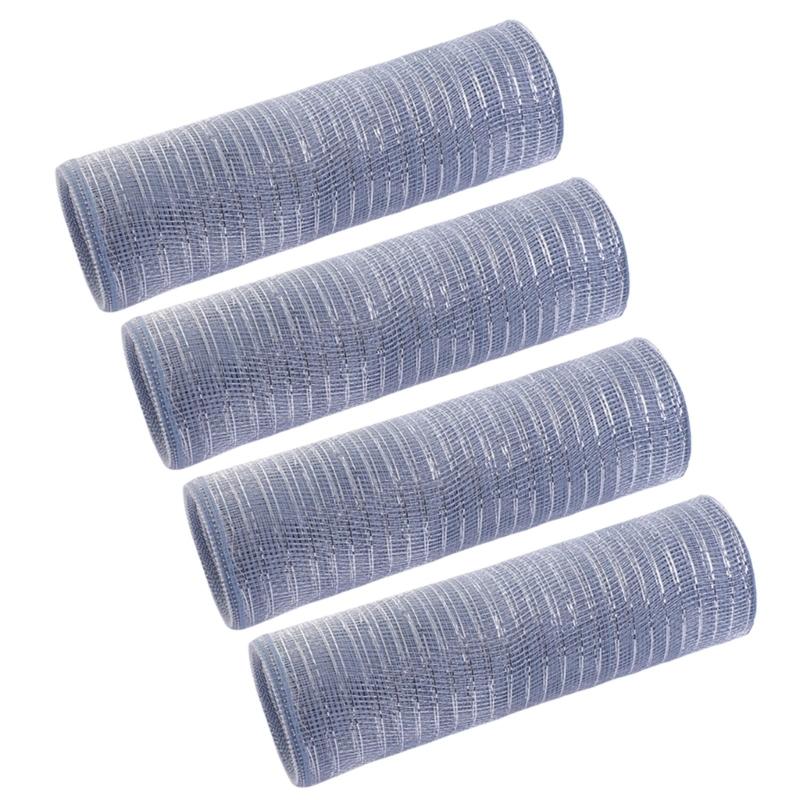 4 Rolls Durable Plastic Mesh Ribbon for Christmas Tree Decoration Perfect for DIY Projects and Festival Home Decors