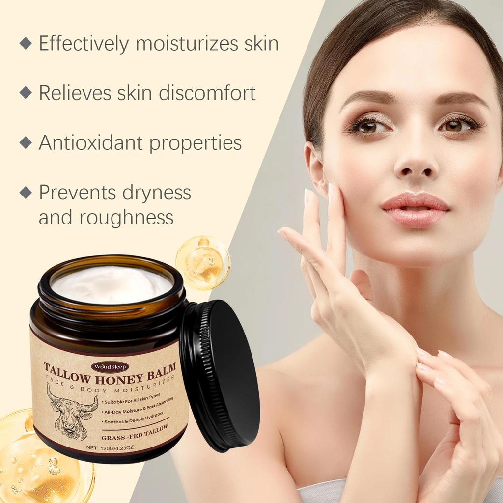 Beef Tallow Face Cream Moisturizing Skin Barrier Repair Deep Nourishment Smooth Soft Avocado Oil Wrinkle Removal Cream