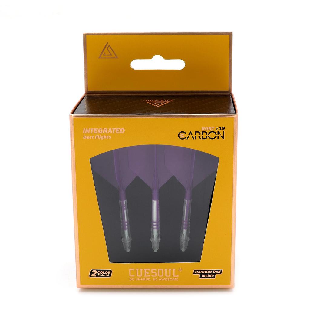 CUESOUL Integrated Flight and Shaft ROST AK57 T19 Carbon Fiber Shaft Big Wing Shape 3 Pieces CS-AK574-10