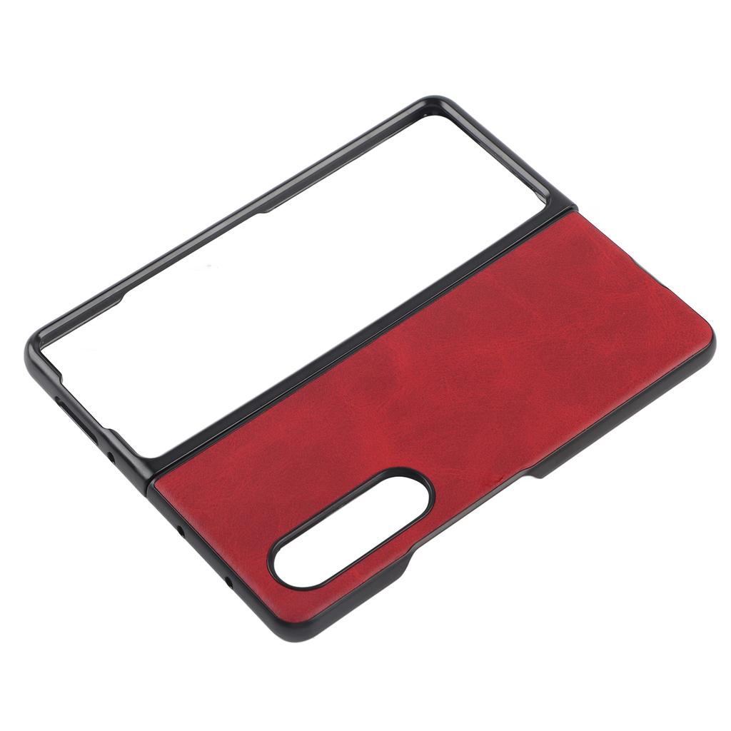 Leder Hartschale für Samsung Galaxy Z Fold 3 Handy Kratzfeste Stoßfeste Hülle