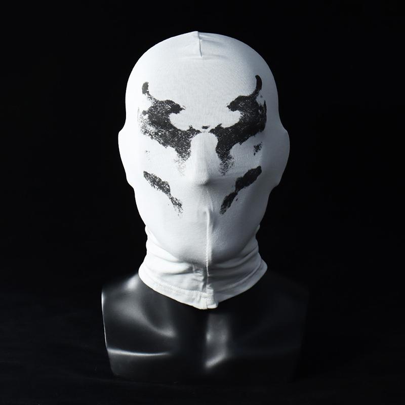 Scary Watcher Rorschach Headgear Masque Party Halloween Masquerade Cosplay Helmet Horror Head Cover Cosplay Printed Headgear