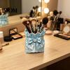 Concealer Brush Container Satin Bow Bag Makeup Holder, 3D Printed Beauty Tool Organizer Large Capacity for Desk, Bowknot Pouch Pencil Holder