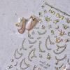 1pcs 5D Bronzing Star Moon Nail Art Stickers Luxury Gold Silver Adhesive Slider Press on Nail Decoration Decals Accessories DIY