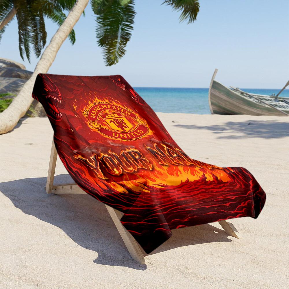 Manchester Personalized Text Beach Towel Super Soft Microfiber Quickdry Fabric Portable for SwimmingBeachCamping Travel Beach AccessoriesGym