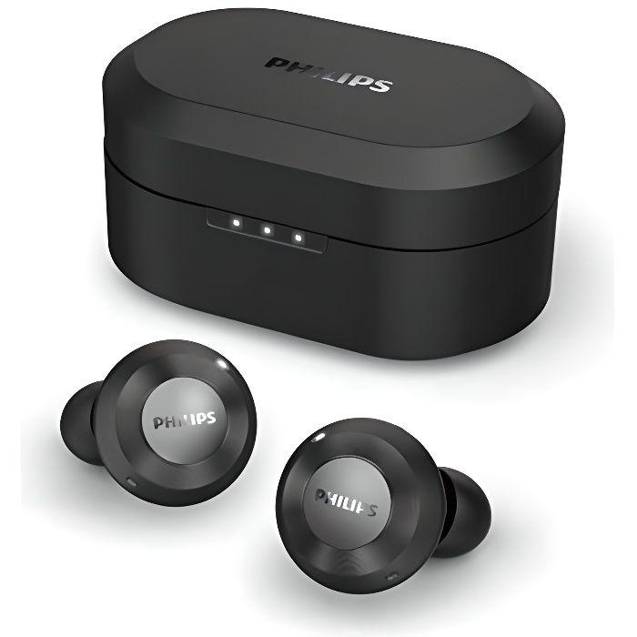 Philips T8505BK/00 Écouteurs Intra-Auriculaires Sans Fil Bluetooth (Réduction De Bruit Active Hybride, 2 Microphones, Haut-parleurs