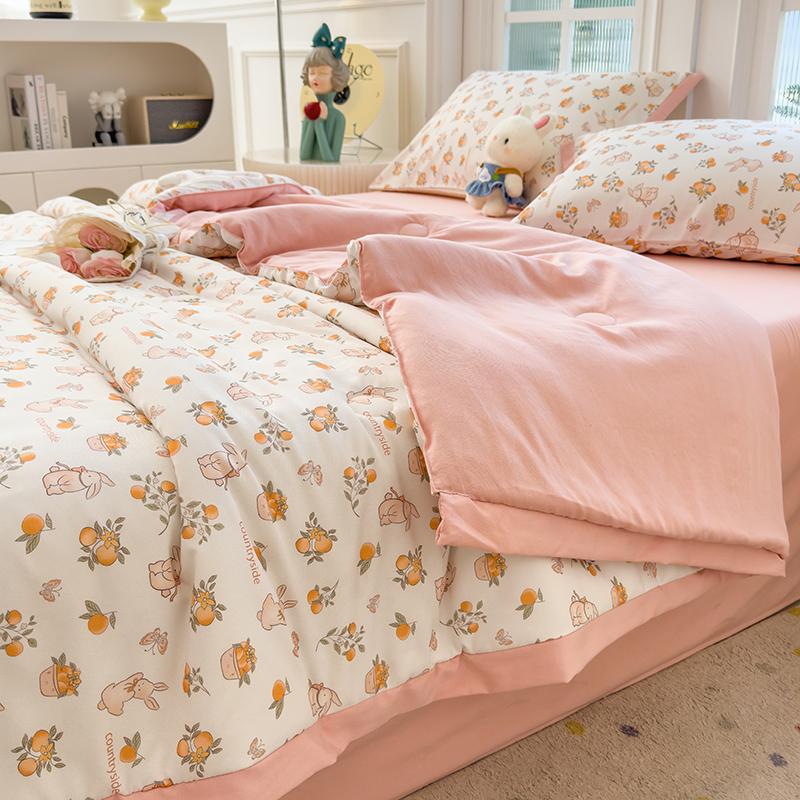 Sleeping Grid Small Fresh Double-layer Yarn Wide Wrapped Cotton Quilt