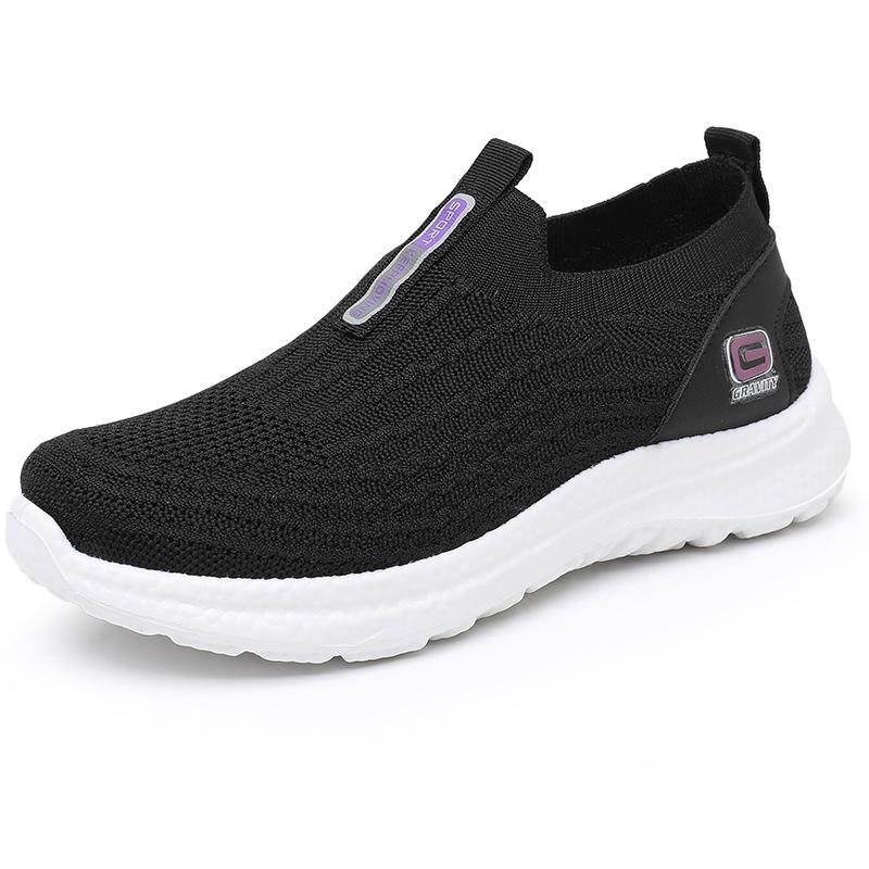 Women's Shoes Fly-woven Mesh Cloth Loafers Walking Shoes Casual Sports Shoes Versatile Mother Shoes